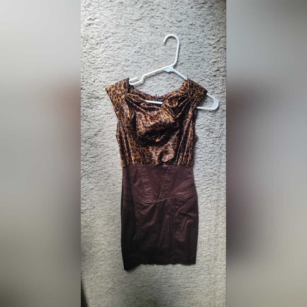 Leopard accent cocktail dress